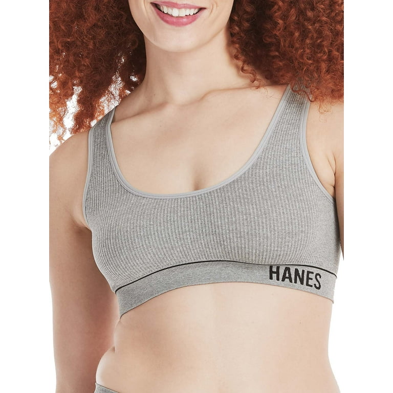 Hanes Originals Women's Seamless Rib Triangle Bralette, ComfortFlex Fit,  Style MHB005 
