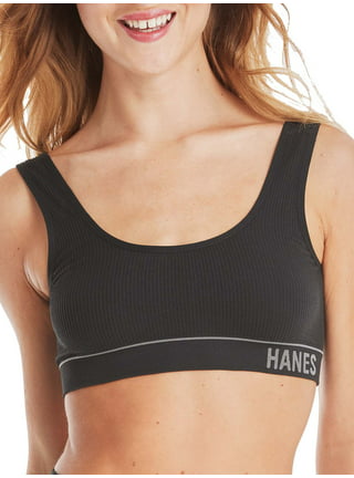Hanes Originals Women's Triangle Bralette, Breathable Stretch Cotton,  2-Pack, Sytle MHO102 