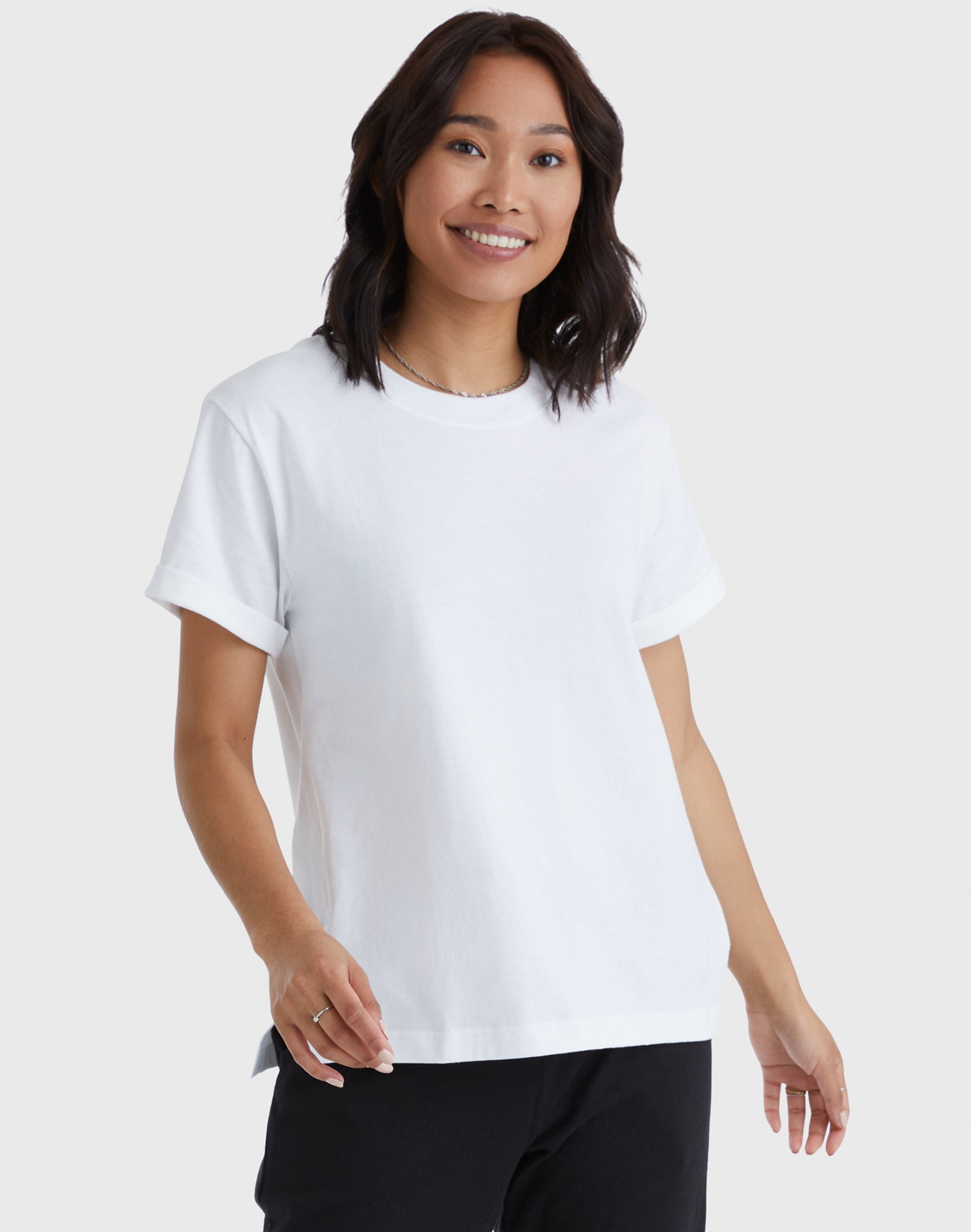 Hanes Women's Short Sleeve T-Shirt Originals Side Vents Hanes Women's Short Sleeve T-Shirt Originals Side Vents