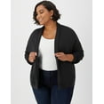 thumbnail image 1 of Hanes Originals Women's Soft Brushed Cardigan (Plus Size) Black 3X, 1 of 3