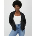 thumbnail image 1 of Hanes Originals Women's Soft Brushed Fleece Cardigan Black L, 1 of 7