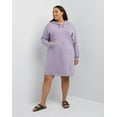 thumbnail image 1 of Hanes Originals Women's Soft Brushed Fleece Hoodie Dress (Plus Size) Muted Iris 2X, 1 of 5