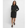thumbnail image 1 of Hanes Originals Women's Soft Brushed Fleece Hoodie Dress Black XS, 1 of 5