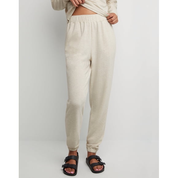 Hanes Originals Women's Soft Brushed Fleece Joggers, 29" Wheat Heather XS