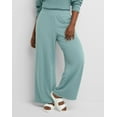 thumbnail image 1 of Hanes Originals Women's Soft Brushed Fleece Palazzo Pants, 28.5" Salt Pool Green M, 1 of 5