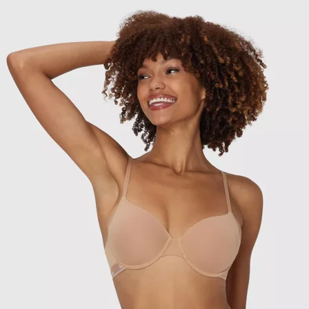 Hanes Originals Women's Stretch Cotton T-Shirt Underwire Bra MHO105 Color-Tan, Size 34B-40D
