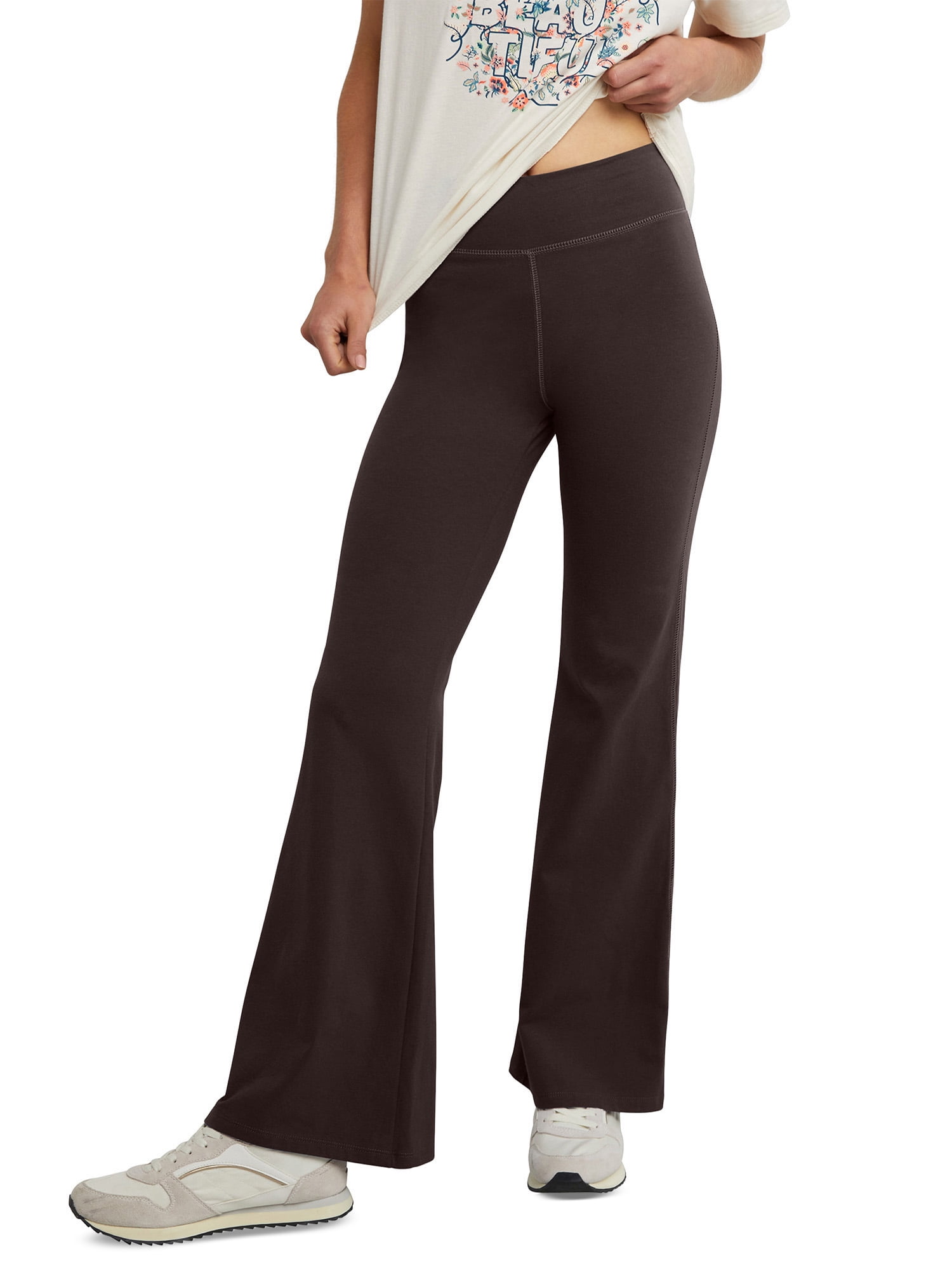 Hanes Originals Women's Stretch Jersey Flare Pants, 31 