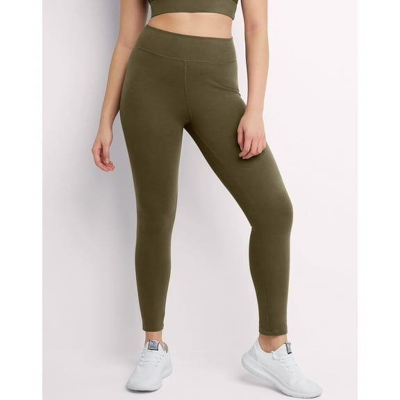 Hanes Originals Women's Stretch Jersey Hi-Rise Leggings, 27" Oregano XS