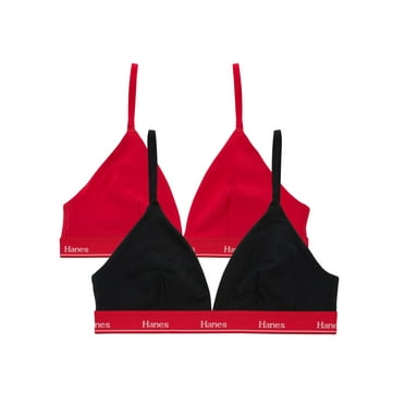 Hanes Originals Women's Stretch Triangle Bra, 2-Pack