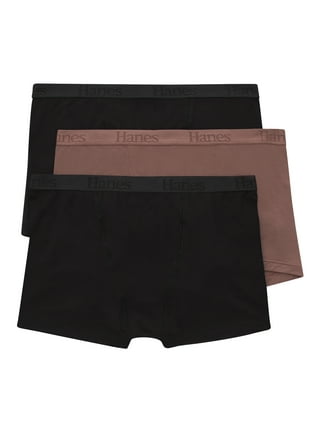 Women's Hanes 45UOBB Cotton Blend Boxer Brief Panty - 3 Pack  (Navy/White/Print L) 