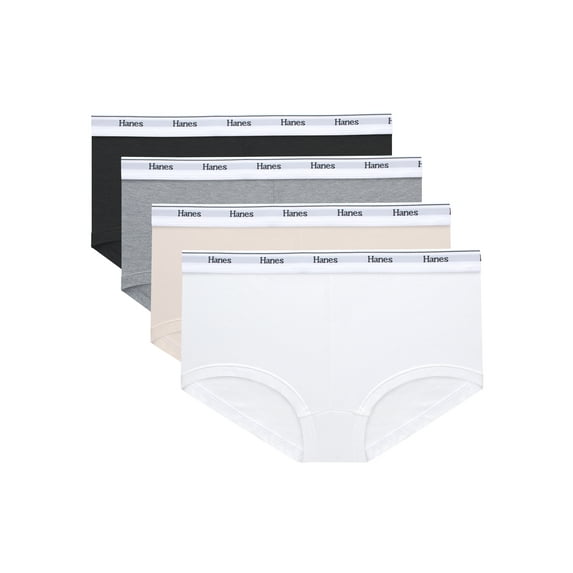 Hanes Originals Women's SuperSoft Boyshort Underwear, 4-Pack, Sizes S-XXL