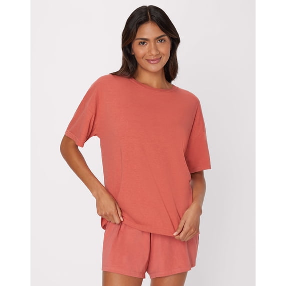 Hanes Originals Women's SuperSoft Comfywear Boxy T-Shirt Natural Cedar 2XL