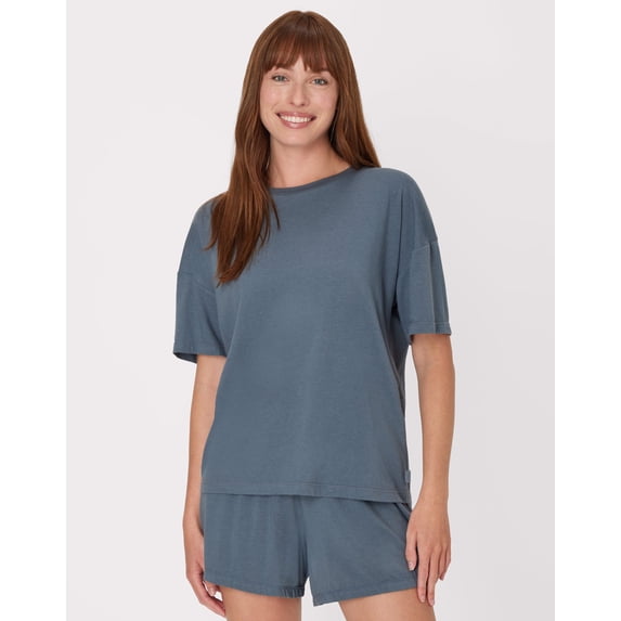 Hanes Originals Women's SuperSoft Comfywear Boxy T-Shirt Stargazer Grey L
