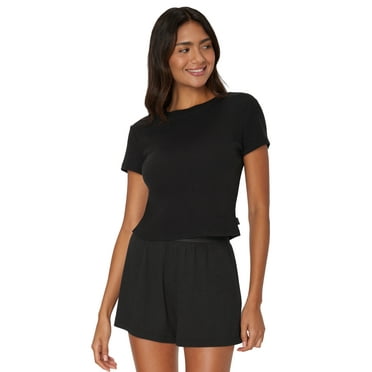 Hanes Originals Women's SuperSoft Comfywear Sleep Rib Baby Doll Tee, Sizes XS to 2X