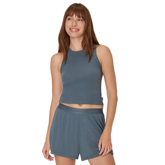 Hanes Originals Women's SuperSoft Comfywear Sleep Rib Racerback Crop Tank, Sizes XS to 2X