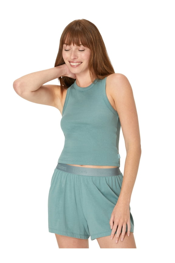 Originals Women's SuperSoft Comfywear Sleep Rib Racerback Crop Tank, Sizes XS to 2X