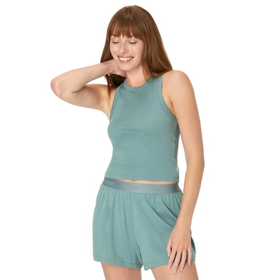 Hanes Originals Women's SuperSoft Comfywear Sleep Rib Racerback Crop Tank, Sizes XS to 2X