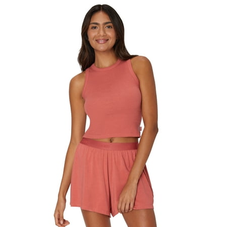 Hanes Originals Women's SuperSoft Comfywear Sleep Rib Racerback Crop Tank, Sizes XS to 2X