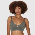 thumbnail image 1 of Hanes Originals Women's SuperSoft Longline Triangle Bra MHOT10, Olive, 1 of 1