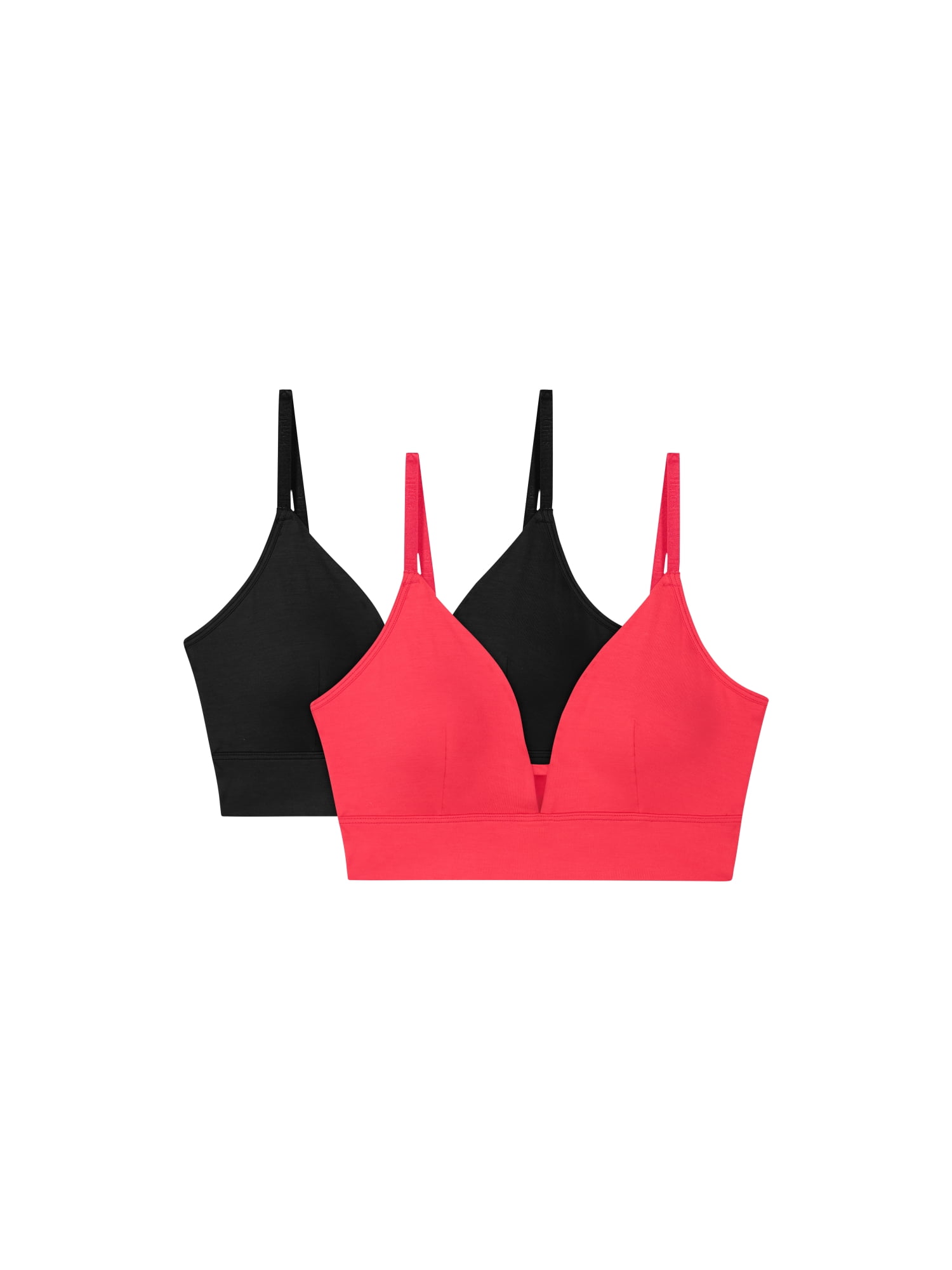 Walmart savings: Hanes Originals Women's SuperSoft Wirefree Longline Triangle Bralette, 2-Pack