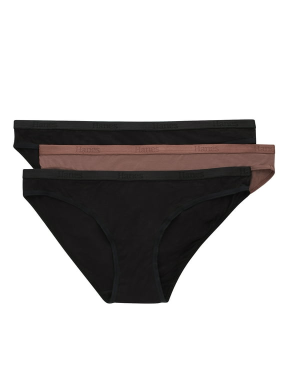 Hanes Originals Women's SuperSoft Low-Rise Bikini Underwear, 3-Pack, Sizes S-XXL