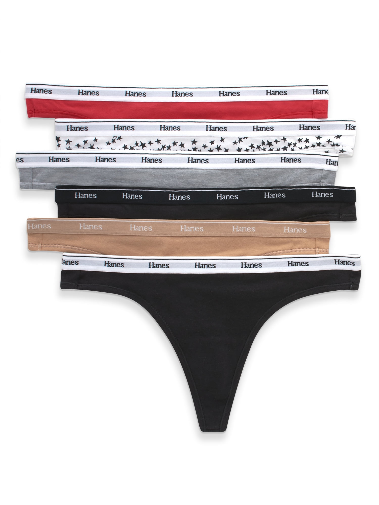 Hanes Damen Tangahöschen 6er Pack – Aus Mikrofaser, Dehnbar, Atmungsaktiv, Tagless