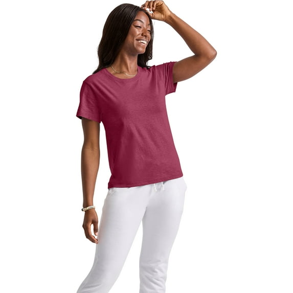 Hanes Originals Women’s Tri-Blend Classic-Fit T-Shirt with Curved Hem
