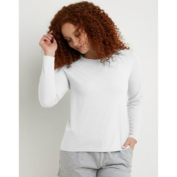 Hanes Originals Women's Tri-Blend Long-Sleeve T-Shirt Eco White S