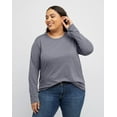 thumbnail image 1 of Hanes Originals Women's Tri-Blend Long-Sleeve T-Shirt (Plus Size) Athletic Navy PE Heather 2X, 1 of 4