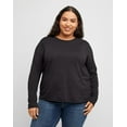 thumbnail image 1 of Hanes Originals Women's Tri-Blend Long-Sleeve T-Shirt (Plus Size) Black 3X, 1 of 4