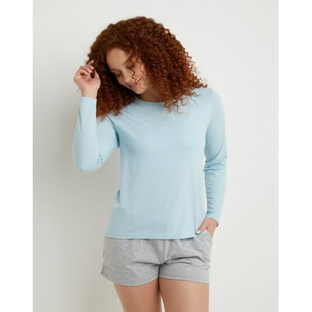 Hanes Originals Women's Tri-Blend Long-Sleeve T-Shirt Regalia Blue Heather XS