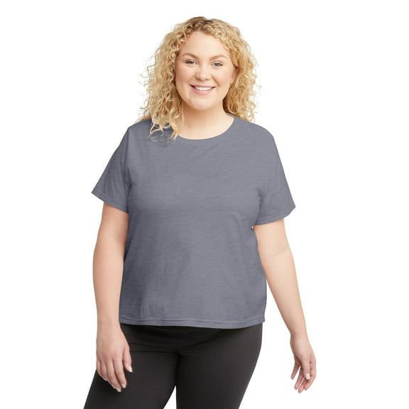 Hanes Originals Women's Tri-Blend T-Shirt (Plus Size) Athletic Navy PE Heather 4X