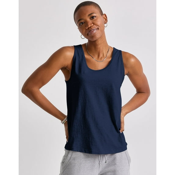 Hanes Originals Women's Tri-Blend Tank Athletic Navy Heather M