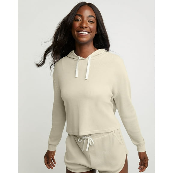 Hanes Originals Women's Waffle Hoodie Natural 2XL