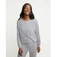 thumbnail image 1 of Hanes Originals Women's Waffle Long Sleeve Lounge Top Concrete Marled Heather L, 1 of 6