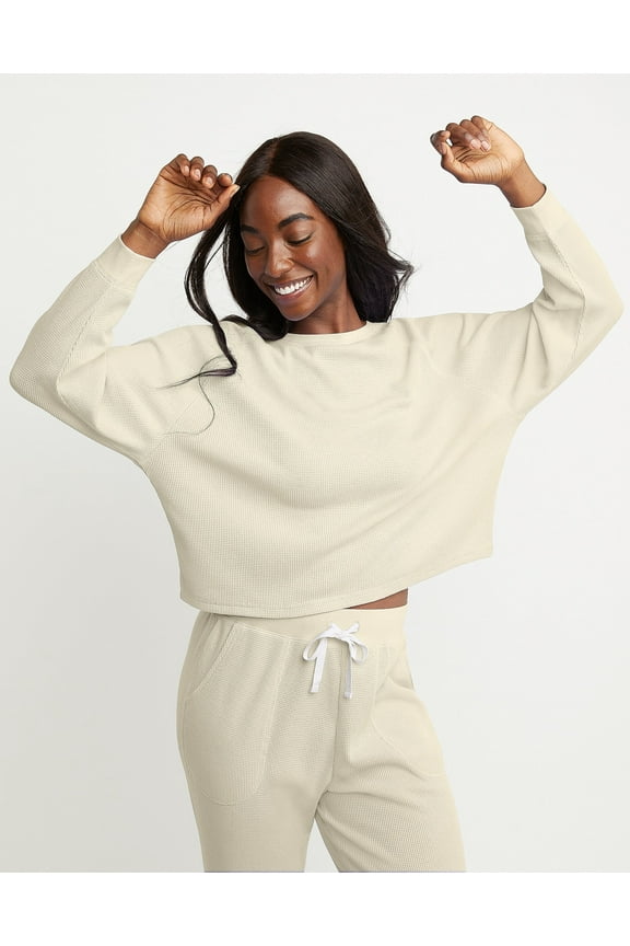 Originals Women's Waffle Long Sleeve Lounge Top Natural S