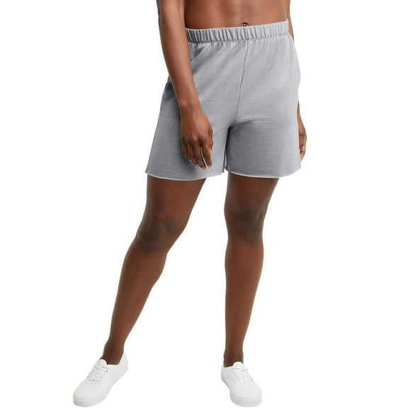 Hanes Originals Womens French Terry Raw Edge Shorts, 5" Inseam, Sizes XS-XXL