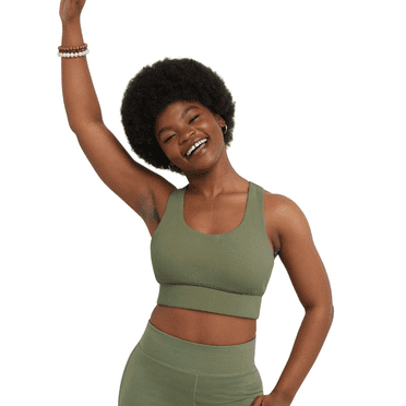 Hanes Originals Womens Longline Racerback Moderate Support Sports Bra