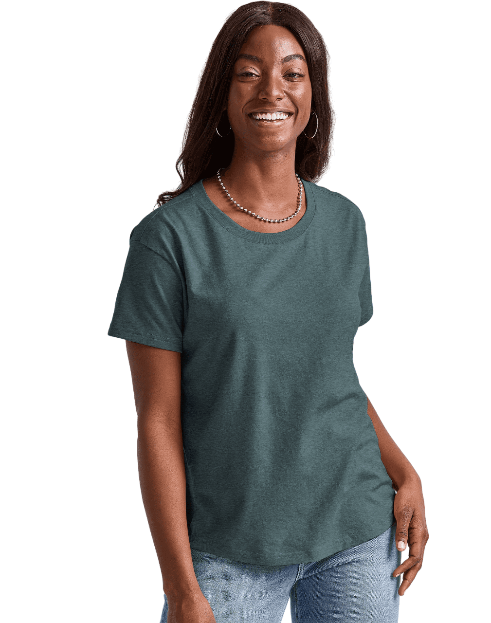 Hanes Damen EcoSmart Crewneck Sweatshirt – Aus Baumwolle, Mittelschwer, Etikettfrei, Ganzjährig Tragbar