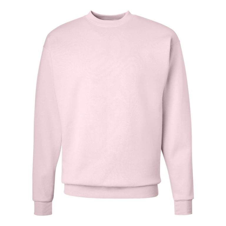 Hanes P1607 Men s Crewneck Sweatshirt Pale Pink X Large Walmart