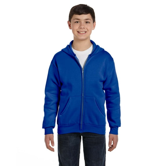 Hanes P480 Youth EcoSmart® Full-Zip Hooded Sweatshirt