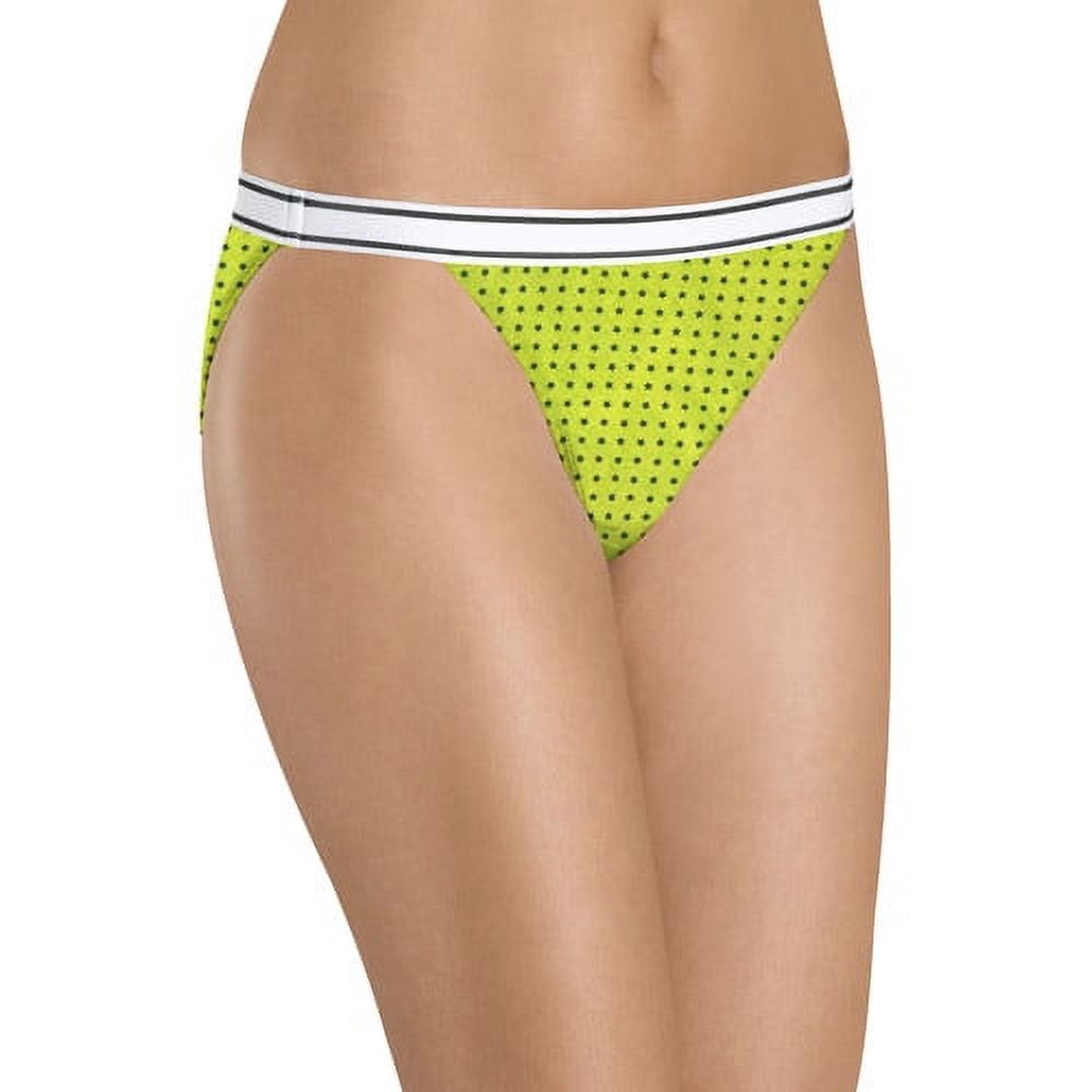 Hanes PP42SC Womens Cotton String Bikini, Assorted Multicolored - Size 7