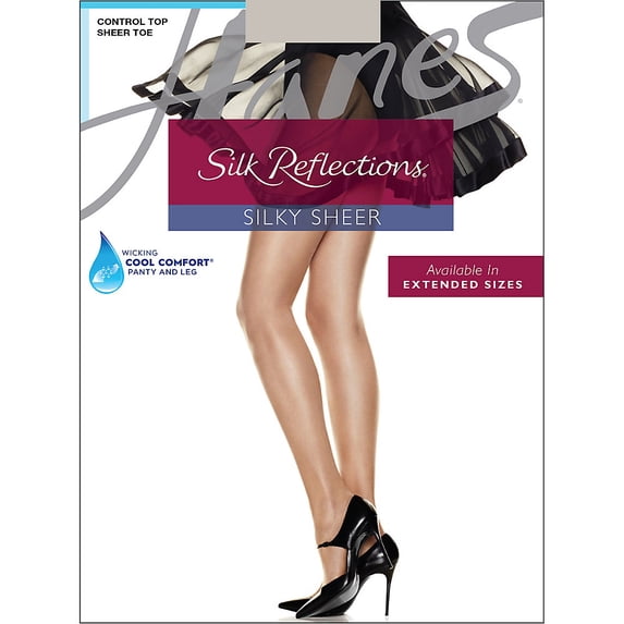 Hanes Silk Reflections Control Top Sheer Toe Pantyhose