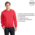 thumbnail image 1 of Hanes Perfect Fleece Crewneck Sweatshirt Unisex Adult -WD16 Soft Casual Sweatshirt, (Athletic Red, L), 1 of 5