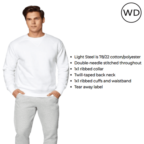 Hanes Perfect Fleece Crewneck Sweatshirt Unisex Adult -WD16 Soft Casual Sweatshirt, (White, M)