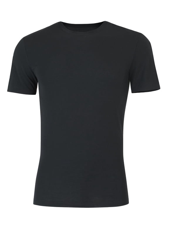 Perfect Flex Men's Tee, Black Crewneck Undershirt, 1-Pack 2XL