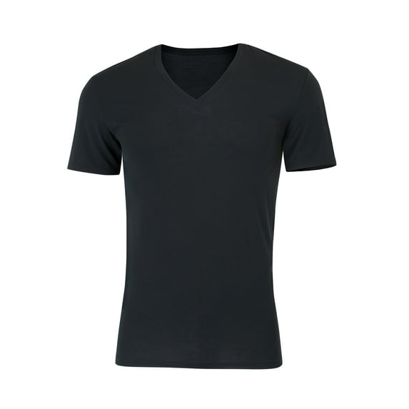 Hanes Perfect Flex Men's Tee, Black V-Neck Undershirt, 1-Pack 2XL