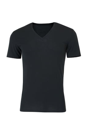 Perfect Flex Men's Tee, Black V-Neck Undershirt, 1-Pack M