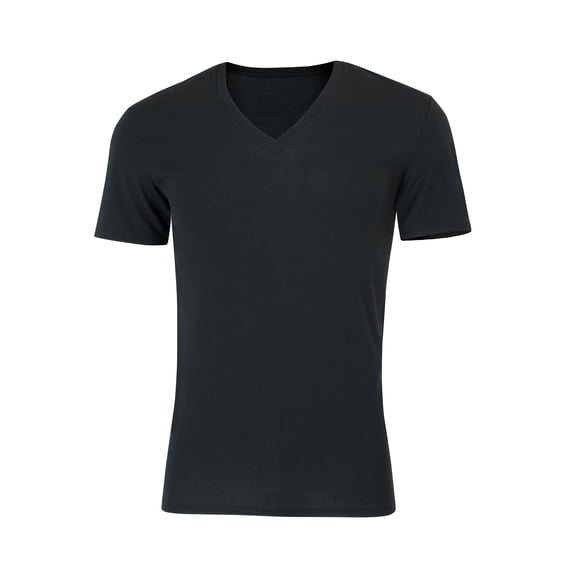 Hanes Perfect Flex Men's Tee, Black V-Neck Undershirt, 1-Pack S