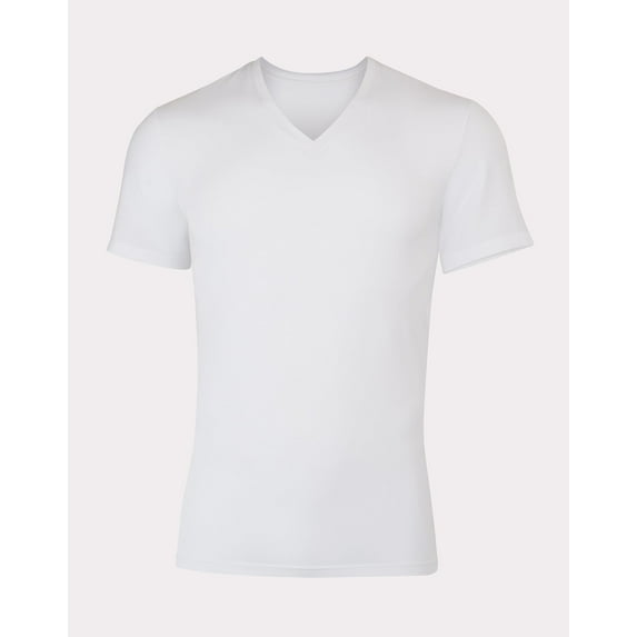 Hanes Perfect Flex Men's Tee, White V-Neck Undershirt, 1-Pack L